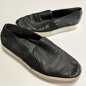 Vince Black Perforated Slip On Sneakers Womens 9